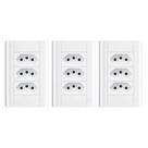 Tomada Tripla 20a Com Placa 4x2 Fame Modulare - Kit 3 Un