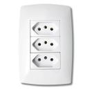 Tomada Tripla 20A Com Placa Branca Home - B.lux