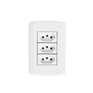 Tomada Tripla 2x4 Com Placa 10A Modular Pluzie