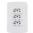 Tomada Tripla ( 3 Tomadas )2P + T 20A Branca - Margirius Tomada Tripla ( 3 Tomadas )2P + T 20A Branca - Margirius
