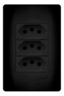 Tomada Tripla 4x2 2p+t 10a Preto Fosco Habitat Black Fame