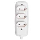Tomada Tripla Bipolar Ilumi 10A 250V Cinza Barra Múltipla Ideal Parede Residencial e Comercial