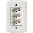 Tomada Tripla Com Placa Branca Lux2 4x2 2P+T 20A 250V Tramontina