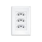 Tomada Tripla Fame Evidence 2p+t 10a Com Placa 4x2 Branco