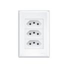 Tomada Tripla Fame Evidence 2P+T 10A com Placa 4x2