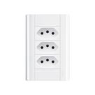 Tomada Tripla Fame Modulare 2p+t 10a Com Placa 4x2 Branco