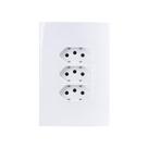 Tomada Tripla Margirius Sleek 2p+t 10a Com Placa 4x2 Branca Tomada Tripla Margirius Sleek 2p+t 10a Com Placa 4x2 Branca