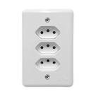 Tomada Tripla Monobloco 20A 250V Branco Stylus - Ilumi