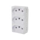Tomada Tripla Monobloco Branco 20A Módulo Linha I9 - Ilumi
