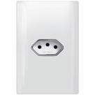 Tomada Universal Horizontal 2P+T 10A com Placa 4x2 Branca e Cromada- DC 1200/29 - NOVARA Tomada Universal Horizontal 2P+T 10A com Placa 4x2 Branca e Cromada- DC 1200/29 - NOVARA