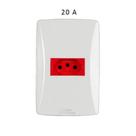 Tomada Universal Horizontal 2P + T com 20 A Reforçada Vermelha Placa Petra Mectronic - Mec-Tronic