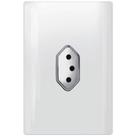 Tomada Universal Vertical 2P+T 20A com Placa 4x2 Branca e Cromada - DC 1200/13 - NOVARA
