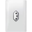 Tomada Universal Vertical 2p+t 20a Com Placa 4x2 Branca E Cromada - Dc 1200-13 - Novara Tomada Universal Vertical 2p+t 20a Com Placa 4x2 Branca E Cromada - Dc 1200-13 - Novara