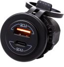 Tomada Usb-C Redonda Barcos Carros Motorhomes 12/24V p/ 5V