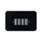 Tomada USB Charger 4Dispositivos Preta Lumitek