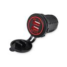 Tomada USB Dupla com Iluminação em LED Vermelho 12-24v