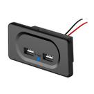 Tomada USB Dupla com LED Indicador Azul 12-24v P/Embarcações