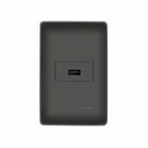 Tomada USB Fame Habitat Black 15W com Placa 4x2 Preta