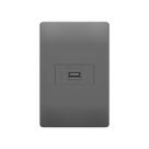 Tomada USB Fame Habitat Onix 15W com Placa 4x2