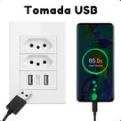 Tomada USB Parede 10A Branco 4x2