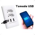 Tomada USB Parede Branco Bivolt 5V