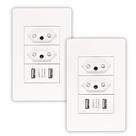 Tomada Usb Parede Duo Bivolt Dupla Conjunto Carregador Alimentação
