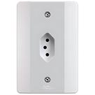 Tomada Vertical 10a 3 Pinos 2p+t Branco Mectronic Com Espelho