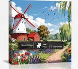 Tomzio Quebra-Cabeça de 1000 Peças para Adultos, Série Estações - Arte da Natureza Deslumbrante, Jogo Meditativo para Alívio do Estresse, Grande 71 cm x 51 cm, Presente Perfeito para Amantes da Natureza (Bloom Village)