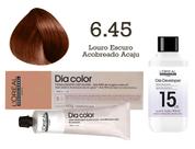 Tonalizante Dia Color 6.45 Louro Escuro Acobreado Acaju + Emulsão Reveladora 15v L'Oréal Professionnel