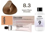 Tonalizante Dia Color 8.3 Louro Claro Dourado + Emulsão Reveladora 9v L'Oréal Professionnel