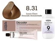 Tonalizante Dia Color 8.31 Louro Claro Dourado Acinzentado + Emulsão Reveladora 9v L'Oréal Professionnel
