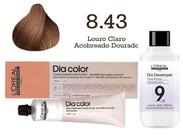 Tonalizante Dia Color 8.43 Louro Claro Acobreado Dourado + Emulsão Reveladora 9v L'Oréal Professionnel