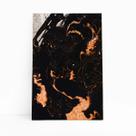 Tons De Laranja E Preto Abstrato Tinta Quadro Canvas 60x40cm