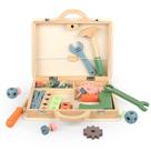 Toolbox Pretend Play Toy de madeira com estojo para crianças de 3 anos ou mais Toolbox Pretend Play Toy de madeira com estojo para crianças de 3 anos ou mais