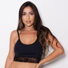 Top Alcinha Microfibra e Renda Cor:PretoTamanho:G