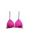 Top avulso com bojo sutiã biquíni frufru rosa magenta