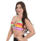 Top Biquini Alongado Argola Alças Fixas Ajustáveis Bojo Removível Arsiè