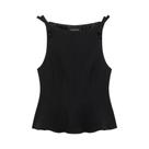 Top Branco Sem Mangas Com Babados Para Mulheres, Detalhe De Laço, Camiseta Casual De Verão, Top Top Branco Sem Mangas Com Babados Para Mulheres, Detalhe De Laço, Camiseta Casual De Verão, Top