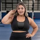 Top Com Bojo Feminino Plus Size Academia Alça Nadador Reforçado Recotes Dryfit Respirável Top Com Bojo Feminino Plus Size Academia Alça Nadador Reforçado Recotes Dryfit Respirável