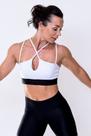Top com bojo fitness branco com decote v Top com bojo fitness branco com decote v