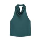 Top Corset Feminino Halter De Cetim Sem Costas Amarelo Rosa Preto Elegante Sexy Para O Verão