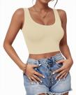 Top corto AURUZA escote en U sin mangas con espalda racer grande kaki Top corto AURUZA escote en U sin mangas con espalda racer grande kaki