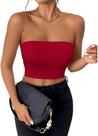 Top Crop Faixa Cropped Único Justo Slim Lycra Malha Elastano