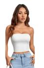 Top Crop Tube Faixa Cropped Justo Slim Lycra Malha Elastano