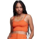 Top Cropped Alças Finas Em Viscose Laranja Dzarm