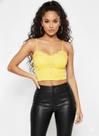 Top Cropped Amarelo com Renda Guipure Altas Finas