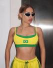 Top Cropped Brasil Feminino Alça Fina Bandeira Verão Tendência
