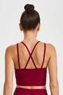 Top cropped canelado alças duplas vermelho carmim g