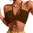 Top Cropped Canelado Modelador Ajustável Amarrações Cores