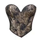 Top Cropped Corset Dourado Sem Alças, Camisola De Verão Para Mulheres Top Cropped Corset Dourado Sem Alças, Camisola De Verão Para Mulheres
